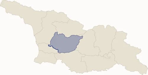 Map highlighting the Imereti wine region in Georgia