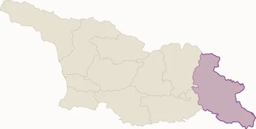 Map highlighting the Kindzmarauli wine region in Georgia